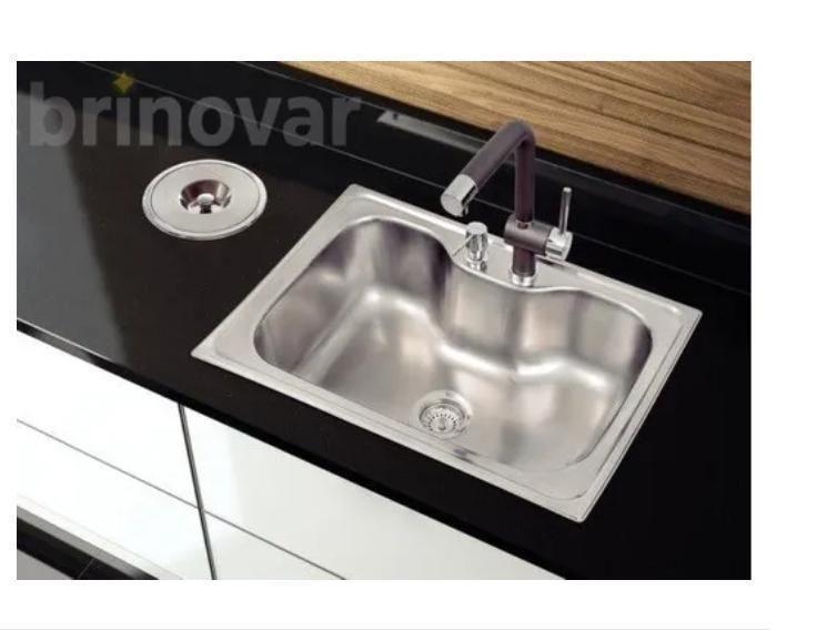 Imagem de Kit Cuba Cozinha Gourmet Aço Inox 60X42 E Torneira Flexível