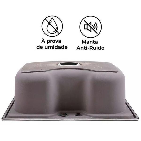 Imagem de Kit Cuba Cozinha Gourmet Aço Inox 60X42 E Torneira Flexível