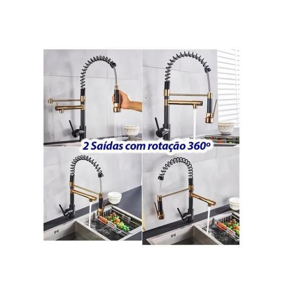 Imagem de Kit Cuba Cozinha Gourmet Aço Inox E Torneira 2 Saídas