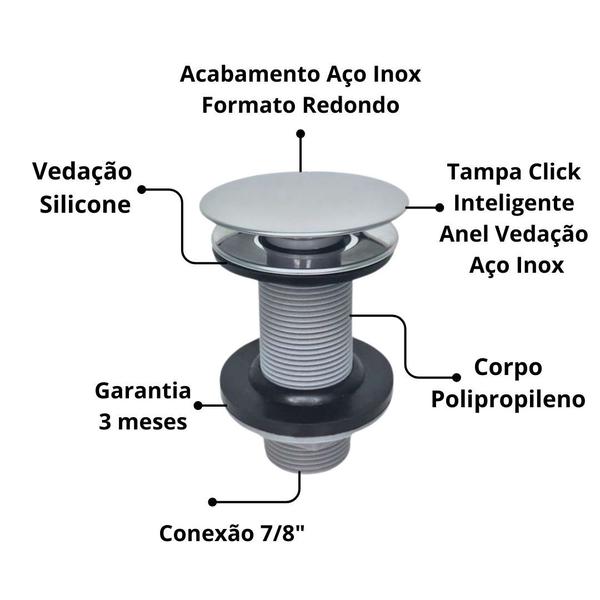 Imagem de Kit Cuba de Vidro Oval Canoa + Torneira Cascata Monocomando + Válvula Click UP Banheiros Lavabos