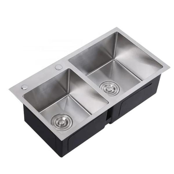 Imagem de Kit Cuba Dupla Cozinha Aço Inox 304 + Torneira Gourmet Monocomando + Escorredor de Louça