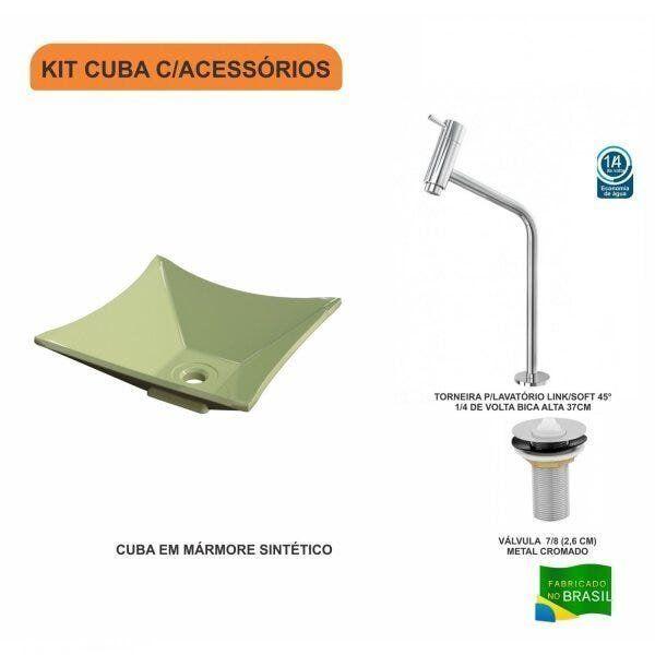 Imagem de Kit Cuba L30 com Torneira Link 1062 Metal e Válvula 1" Compace