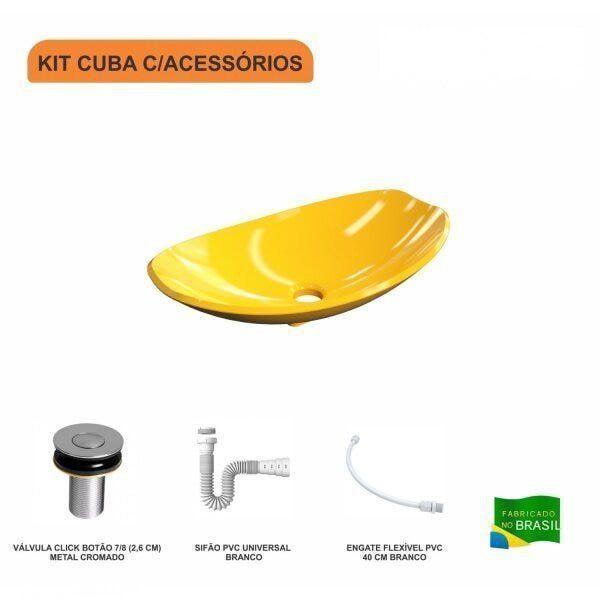 Imagem de Kit Cuba L45 com Válvula Click 1"B + Sifão PVC e Flexível Compace