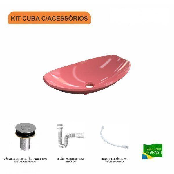 Imagem de Kit Cuba L45 com Válvula Click 1"B + Sifão PVC e Flexível Compace