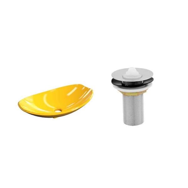 Imagem de Kit Cuba L45 com Válvula Metal 1'' (2,6cm) Amarelo