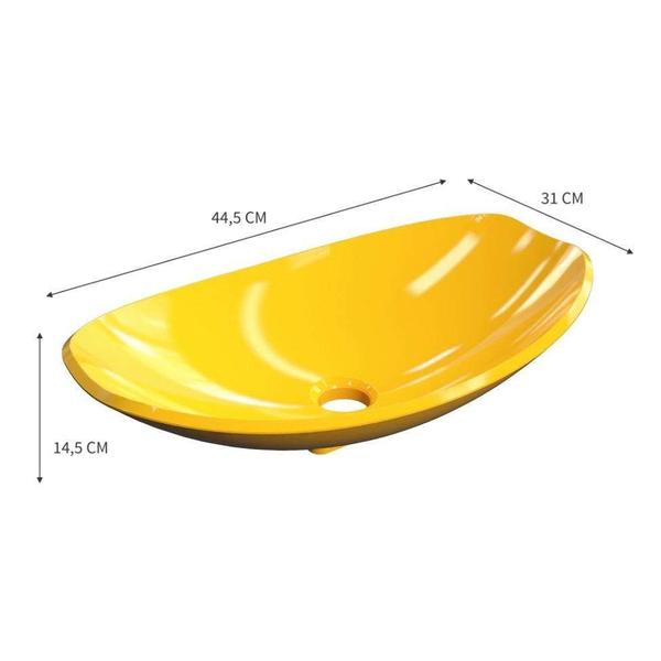 Imagem de Kit Cuba L45 com Válvula Metal 1'' (2,6cm) Amarelo