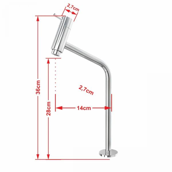 Imagem de Kit Cuba Ov39 C/torneira Link 1062 Metal e Válvula Click 1 Polegada G e Sifão Cromado e Flexível com