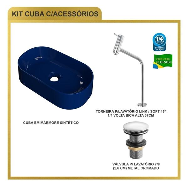 Imagem de Kit Cuba Ov42 Laila com Torneira Link 1062 e Válvula Click