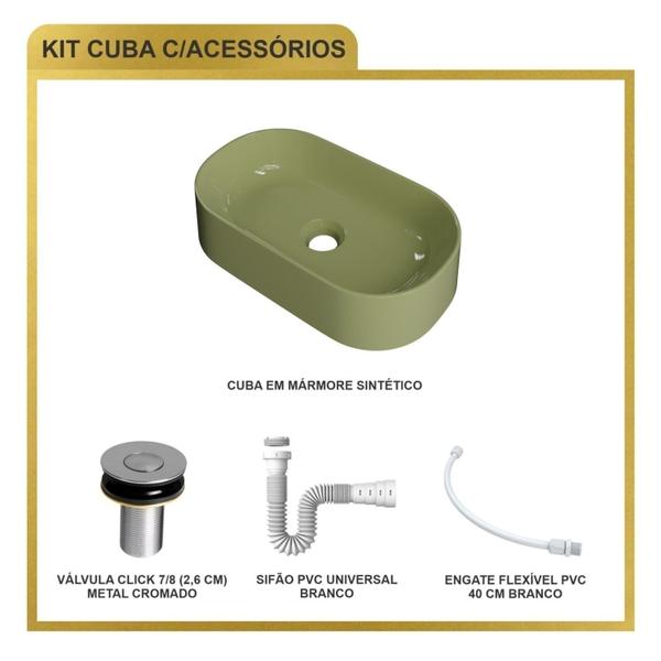 Imagem de Kit Cuba Ov42 Laila com Válvula Botão e Sifão com Flexível