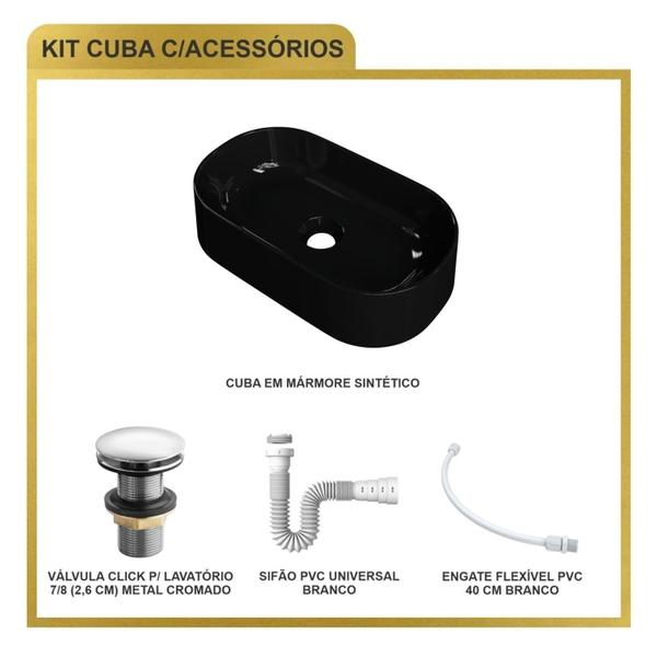 Kit Cuba Ov42 Laila com Válvula Click e Sifão com Flexível - Compace Imagem de Kit Cuba Ov42 Laila com Válvula Click e Sifão com Flexível
