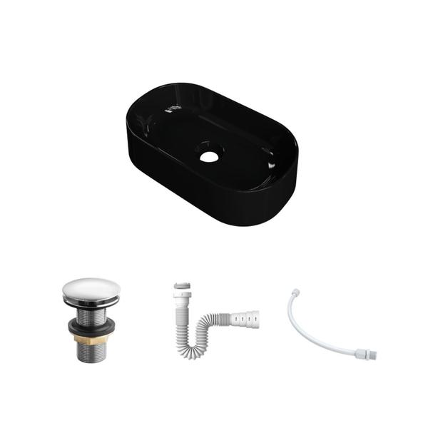 Kit Cuba Ov42 Laila com Válvula Click e Sifão com Flexível - Compace Imagem de Kit Cuba Ov42 Laila com Válvula Click e Sifão com Flexível