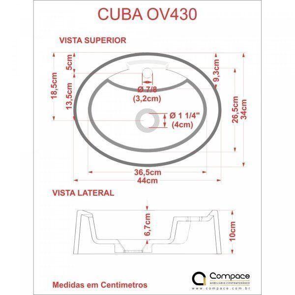 Imagem de Kit Cuba OV43 com Torneira 1198 Metal e Válvula 1 Polegada Compace