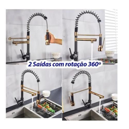 Imagem de Kit Cuba Pia Aço Inox Quadrada Gourmet E Torneira Flexível