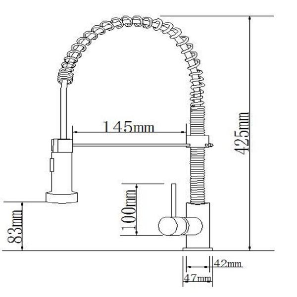 Imagem de Kit Cuba Pia Gourmet Luxo Prizi Aço Inox 304 43x57cm Kit Completo - C5743 + Torneira Gourmet Prizi Monocomando Preta - KE-6115