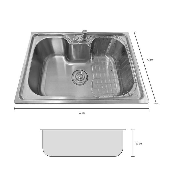 Kit Cuba Pia Gourmet Luxo Prizi Aço Inox 304 SB6042 + Torneira Gourmet Prizi com Spray, Monocomando Preta - KE6024 Imagem de Kit Cuba Pia Gourmet Luxo Prizi Aço Inox 304 SB6042 + Torneira Gourmet Prizi com Spray, Monocomando Preta - KE6024