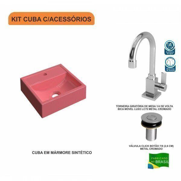 Imagem de Kit Cuba Q32 com Torneira Luxo 1195 e Válvula Click 1"B Compace