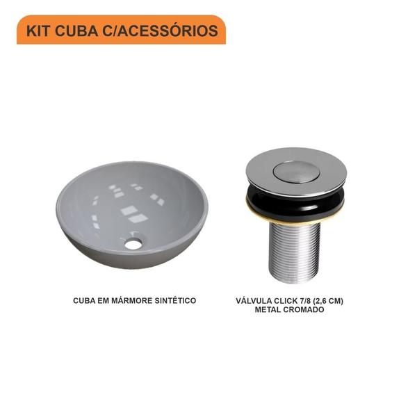 Imagem de Kit Cuba R30 C/Válvula Click Botão 1''B (2,6cm)