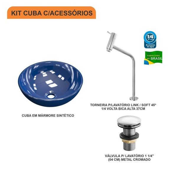 Imagem de Kit Cuba R35 C/Torneira Link 1062 Metal + Válvula Click 1 1/2'' (4,0cm)