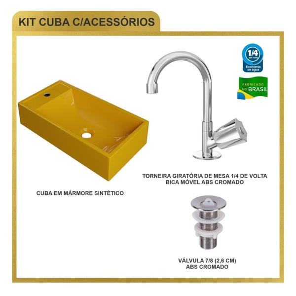 Imagem de Kit Cuba Rl545 Roma com Torneira C50 e Válvula Abs