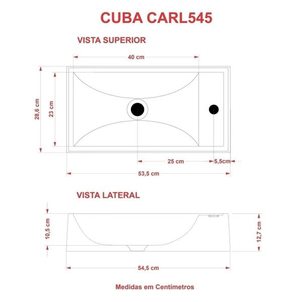 Imagem de Kit Cuba Rl545 Roma com Torneira C50 e Válvula Abs