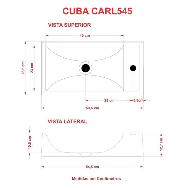 Imagem de Kit Cuba Rl545 Roma com Torneira Luxo e Válvula Botão com Sifão e Flexível