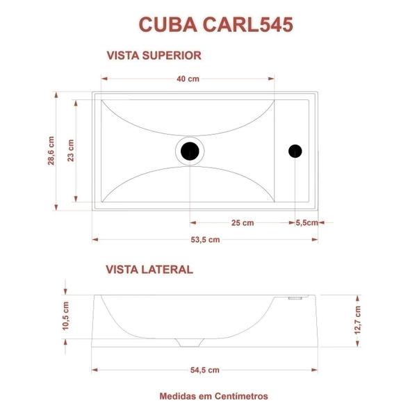 Imagem de Kit Cuba Rl545 Roma com Válvula Metal e Sifão com Flexível