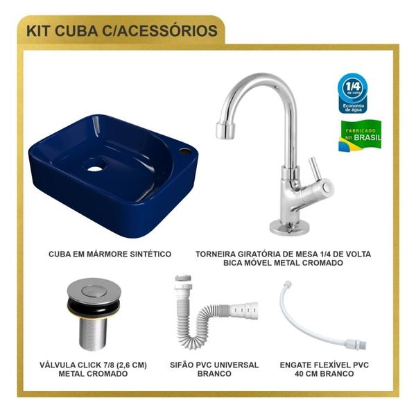 Kit Cuba Ro36 Cross com Torneira 1198 e Válvula Botão com Sifão e Flexível - Compace Imagem de Kit Cuba Ro36 Cross com Torneira 1198 e Válvula Botão com Sifão e Flexível