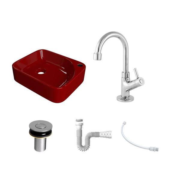 Kit Cuba Ro36 Cross com Torneira 1198 e Válvula Botão com Sifão e Flexível - Compace Imagem de Kit Cuba Ro36 Cross com Torneira 1198 e Válvula Botão com Sifão e Flexível