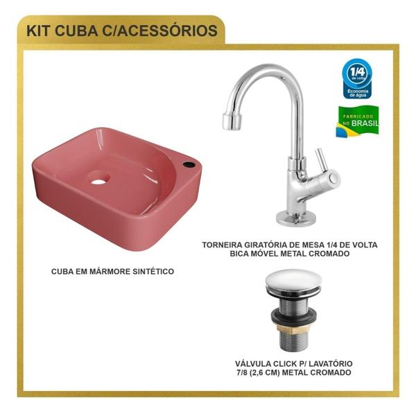 Imagem de Kit Cuba Ro36 Cross com Torneira 1198 e Válvula Click