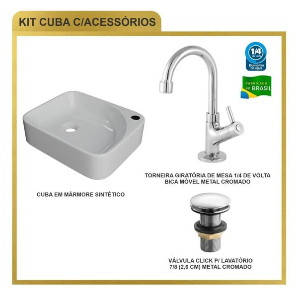 Imagem de Kit Cuba Ro36 Cross com Torneira 1198 e Válvula Click