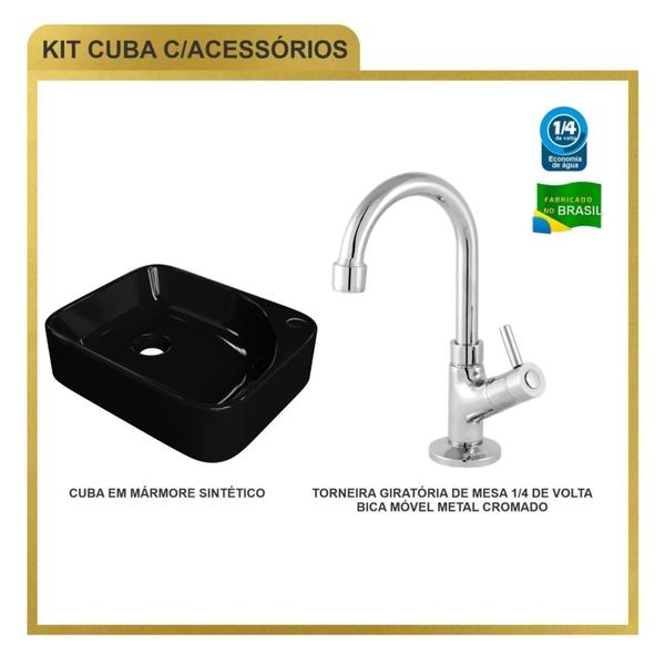 Imagem de Kit Cuba Ro36 Cross com Torneira 1198 Metal