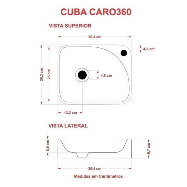 Imagem de Kit Cuba Ro36 Cross com Torneira C50 e Válvula Abs Azul Escuro