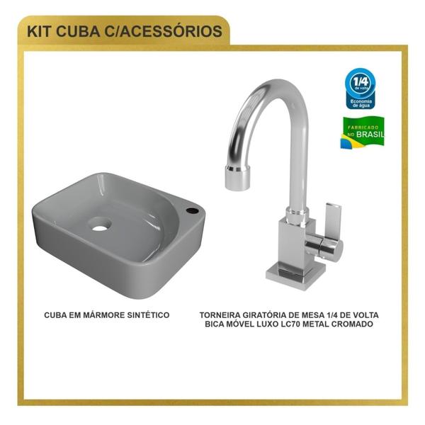 Imagem de Kit Cuba Ro36 Cross com Torneira Luxo