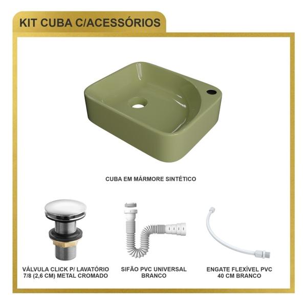 Imagem de Kit Cuba Ro36 Cross com Válvula Click e Sifão e Flexível