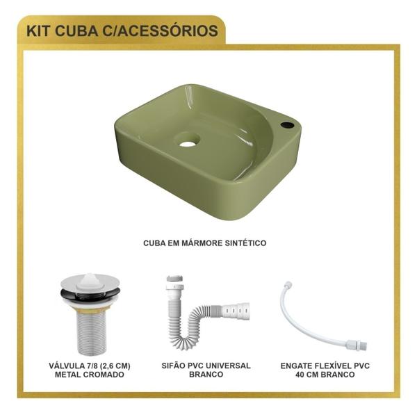 Imagem de Kit Cuba Ro36 Cross com Válvula Metal e Sifão com Flexível