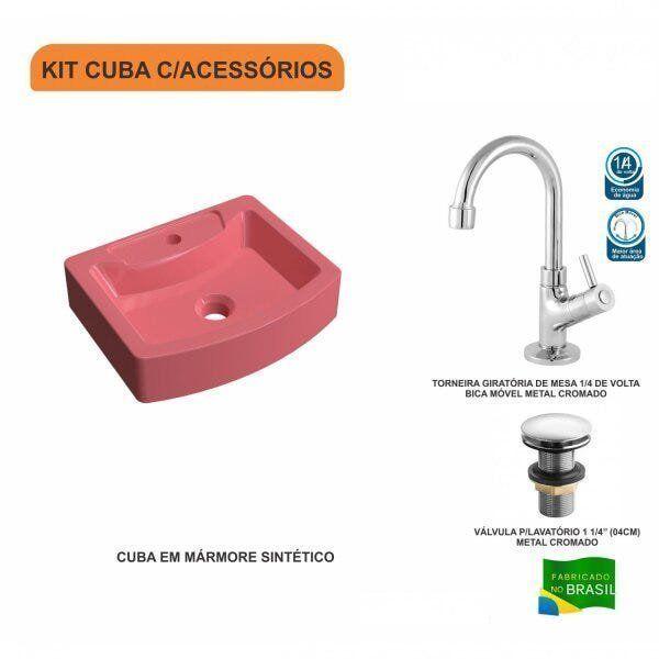 Kit Cuba RT41 com Torneira 1198 Metal e Válvula Click 1 Polegada e Meia Compace Imagem de Kit Cuba RT41 com Torneira 1198 Metal e Válvula Click 1 Polegada e Meia Compace
