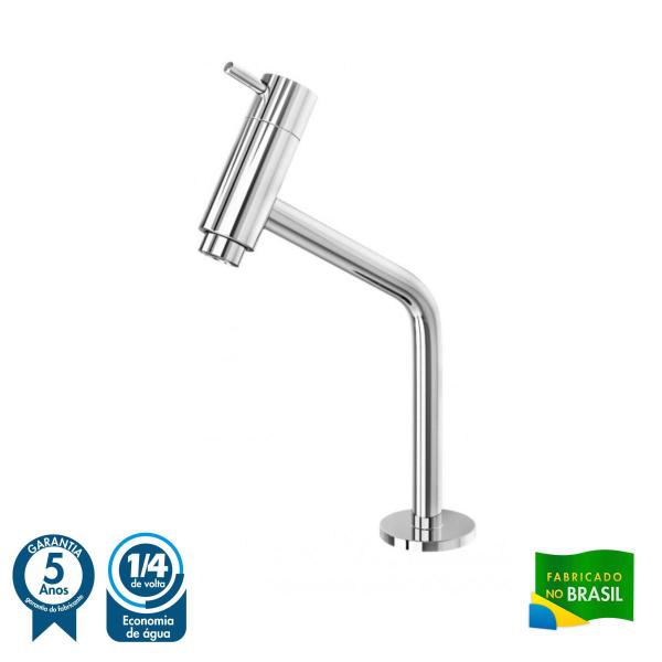 Imagem de Kit Cuba RT49 C/Torneira Pratika 1060 Metal + Válvula Click 1''B (2,6cm) + Sifão Pvc + Flexível