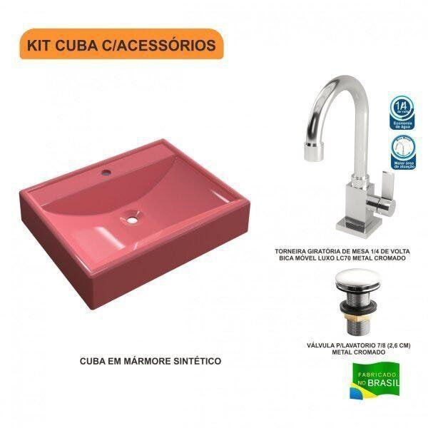 Kit Cuba RT49 com Torneira Luxo 1195 e Válvula Click 1 Polegada G Compace Imagem de Kit Cuba RT49 com Torneira Luxo 1195 e Válvula Click 1 Polegada G Compace