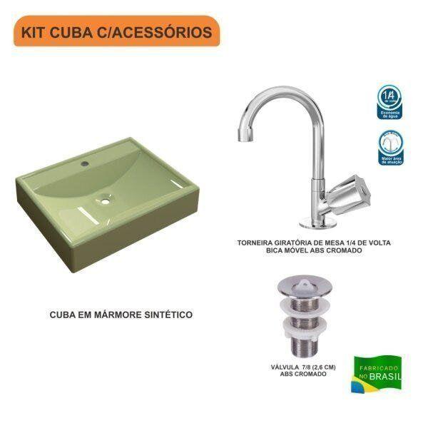 Imagem de Kit Cuba RT49 Torneira C50 e Válvula 1 Polegada ABS Compace