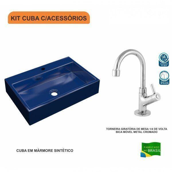 Imagem de Kit Cuba RT55 com Torneira 1198 Metal 1/4 Volta