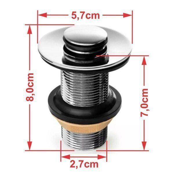 Kit Cuba RT55 com Torneira 1198 Metal e Válvula Click 1 Polegada B Compace Imagem de Kit Cuba RT55 com Torneira 1198 Metal e Válvula Click 1 Polegada B Compace