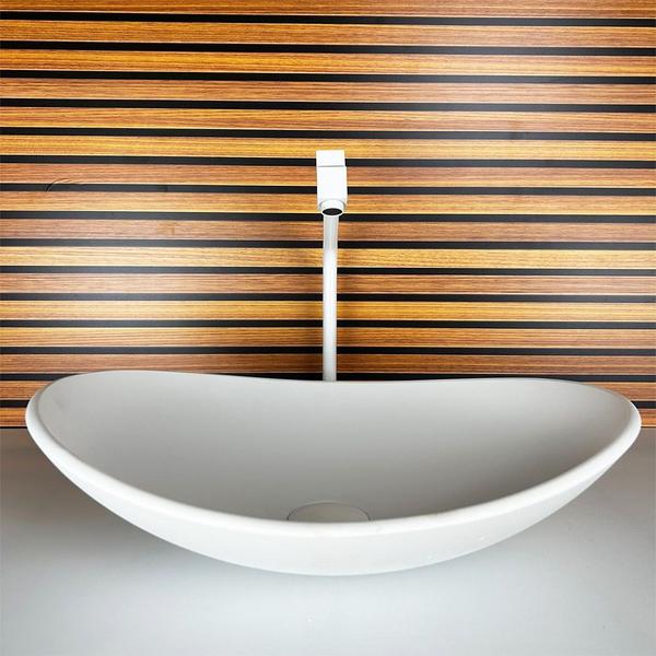 Kit cuba vidro oval 47cm + torneira + valvula branco fosco - CUBAS E GABINETES Imagem de Kit cuba vidro oval 47cm + torneira + valvula branco fosco