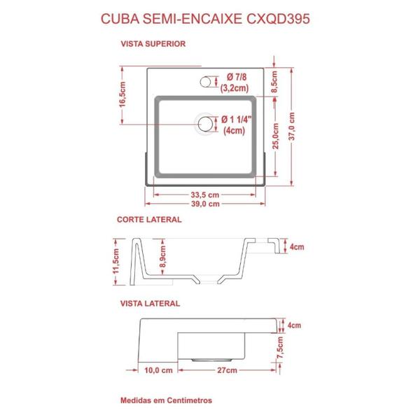 Kit Cuba XQ395 Torneira Pratika 1060 Metal Válvula 1 Polegada Compace Imagem de Kit Cuba XQ395 Torneira Pratika 1060 Metal Válvula 1 Polegada Compace