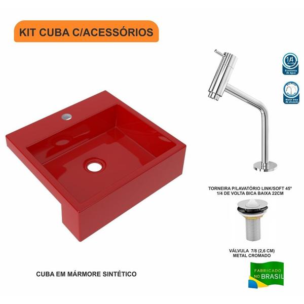 Kit Cuba XQ395 Torneira Pratika 1060 Metal Válvula 1 Polegada Compace Imagem de Kit Cuba XQ395 Torneira Pratika 1060 Metal Válvula 1 Polegada Compace