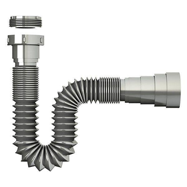 Kit Cuba XQ395 Válvula Click 1 1/2 Polegada Sifão Cromado Flexível Compace Imagem de Kit Cuba XQ395 Válvula Click 1 1/2 Polegada Sifão Cromado Flexível Compace