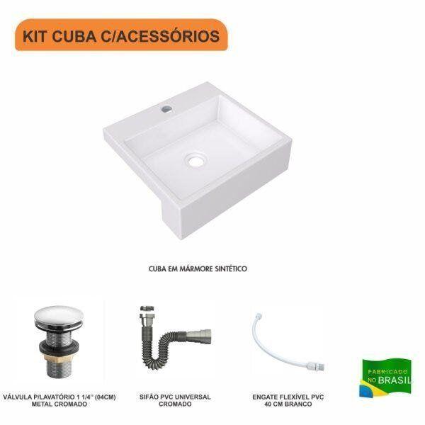 Kit Cuba XQ395 Válvula Click 1 1/2 Polegada Sifão Cromado Flexível Compace Imagem de Kit Cuba XQ395 Válvula Click 1 1/2 Polegada Sifão Cromado Flexível Compace