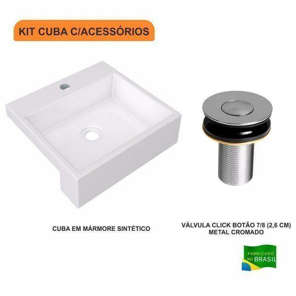 Imagem de Kit Cuba XQ395 Válvula Click Botão 1 Polegada B Compace