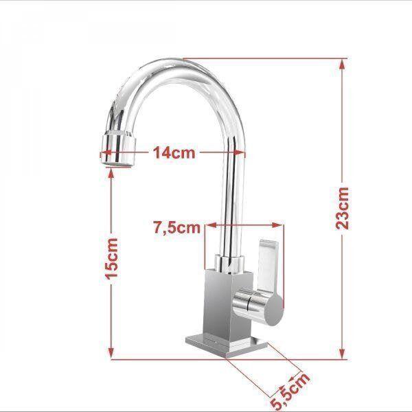 Imagem de Kit Cuba XRT55 com Torneira Luxo 1195 Metal 1/4 Volta Compace