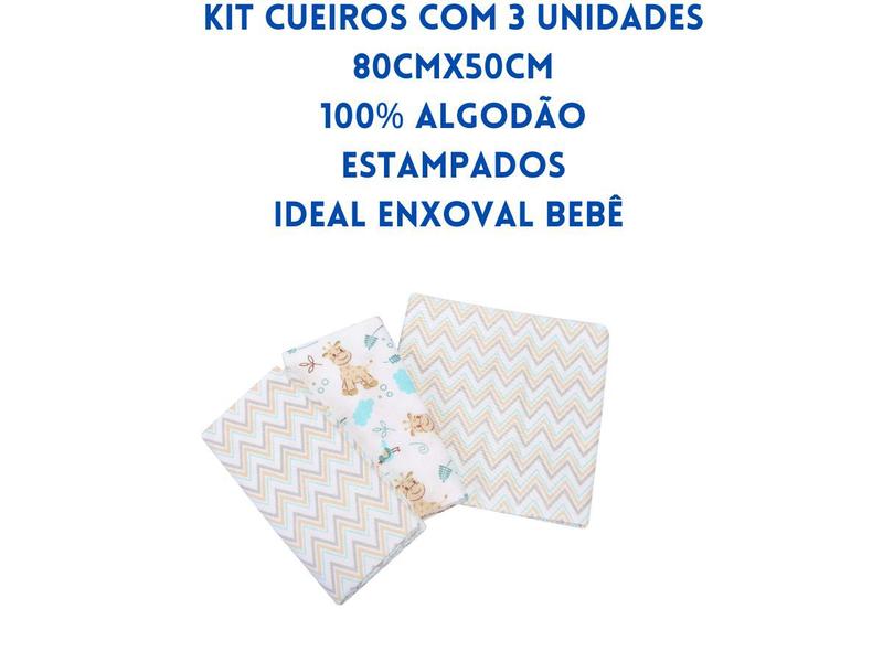 Imagem de Kit Cueiro Bebe Mantinha 50cmx80cm Menino ou Menina Estampado 100% Algodão Enxoval Recém Nascido Maternidade