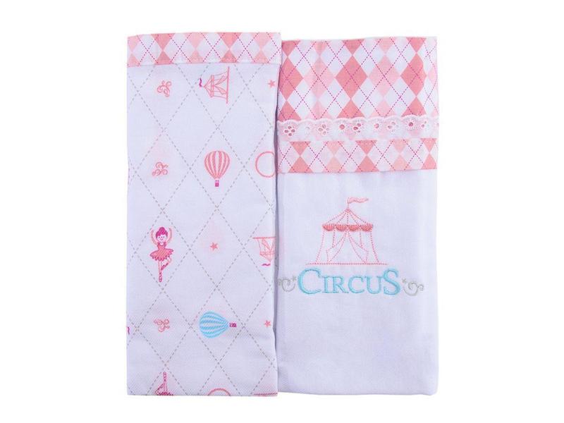 Imagem de Kit Cueiro Manta Bebe 80cmx80cm Loupiot Circus Com 2 Unidades 100% Algodão - Minasrey